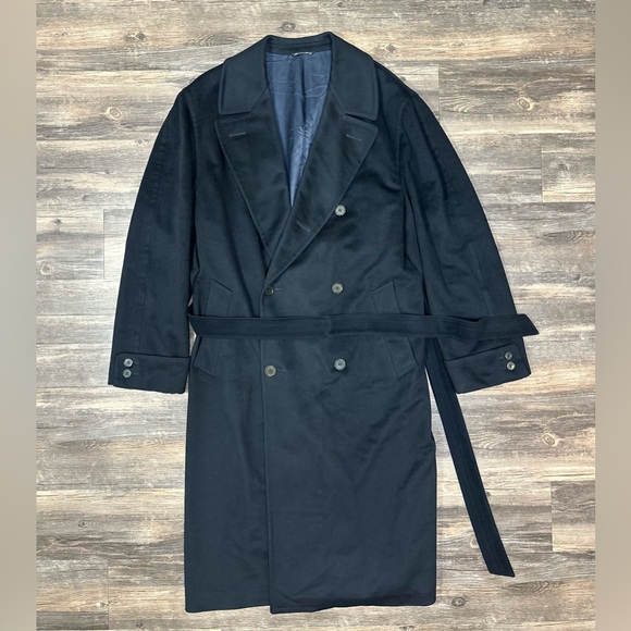 Canali Tony Mancino Mens Long Overcoat 85% Lana Wool 15% Cashmere 48R Made Italy